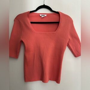 BB Dakota Coral Ribbed Knit Top